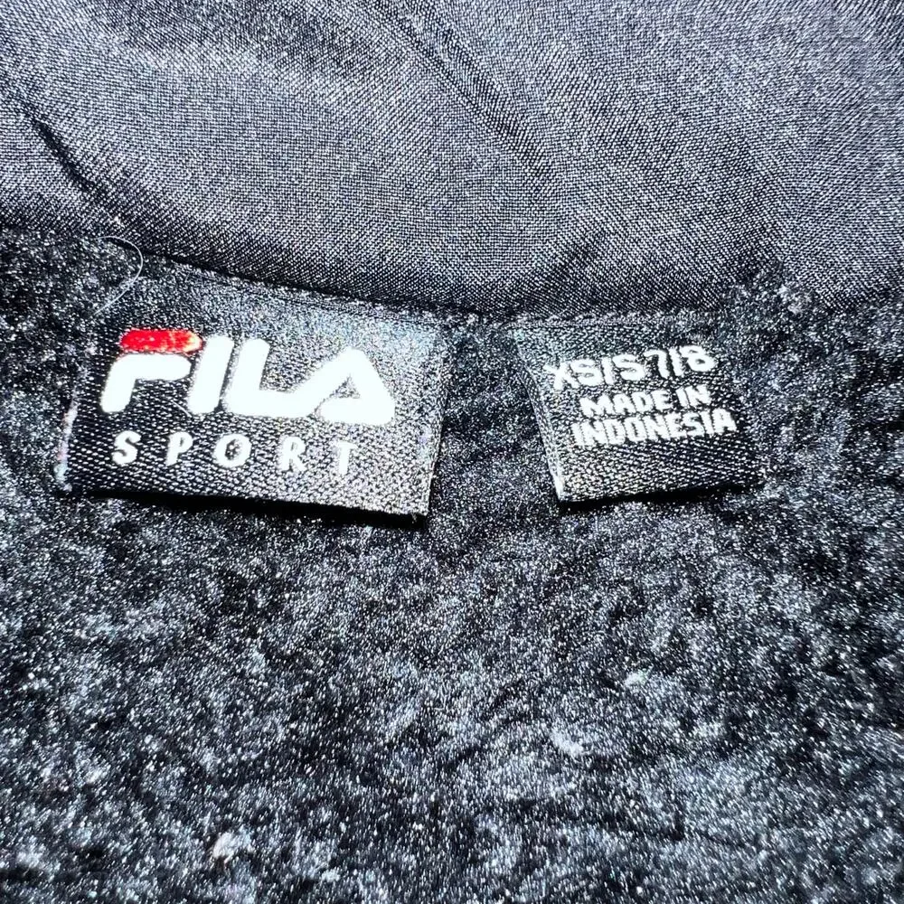 Fila Sport Girls Sherpa Fleece Jacket Full Zip Solid Black Pockets XS 7 8